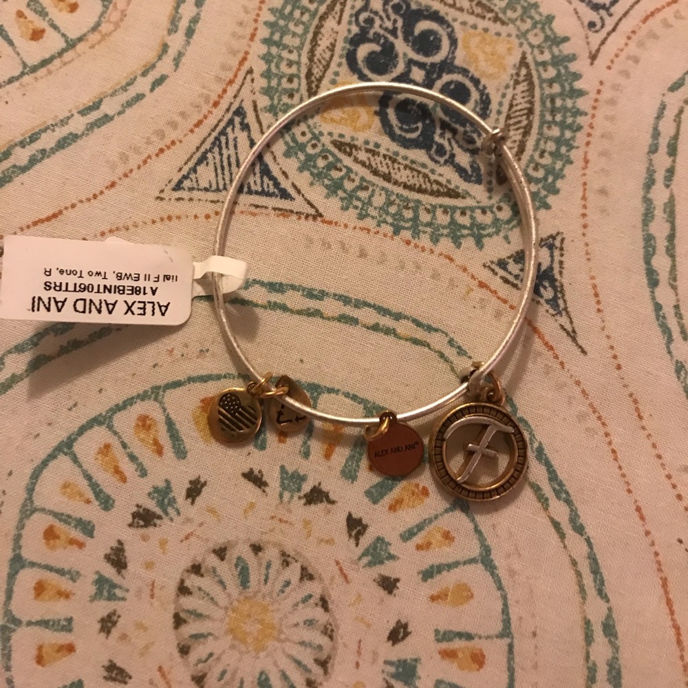Alex and Ani letter F bracelet. NWT.
